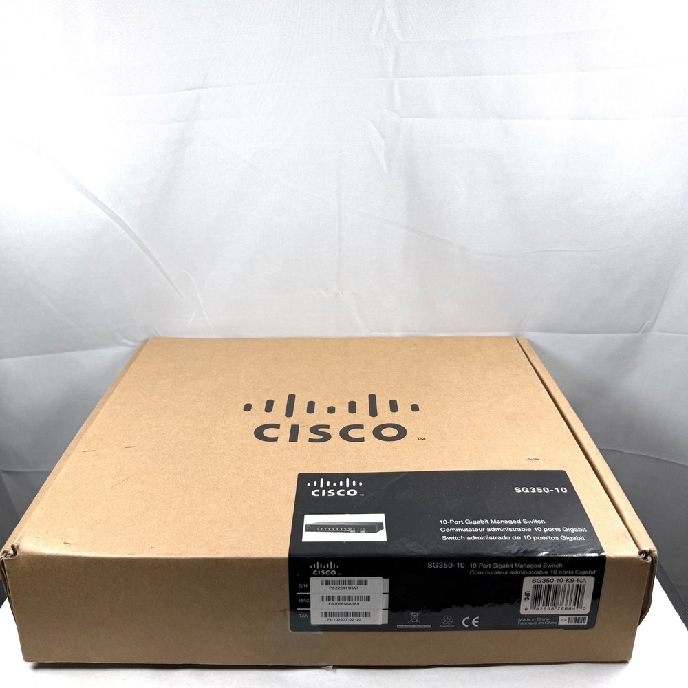Cisco SG350-10 10-Port Gigabit Managed Switch SG350-10-K9-NA / New